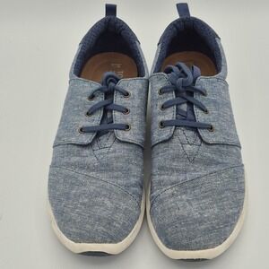TOMS Cabrillo Chambray Sneakers Women 10 Blue Lace Up Casual Comfort Shoes